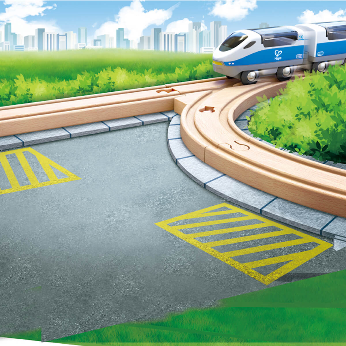 Lange gebogene Schienen 4 Stück Hape