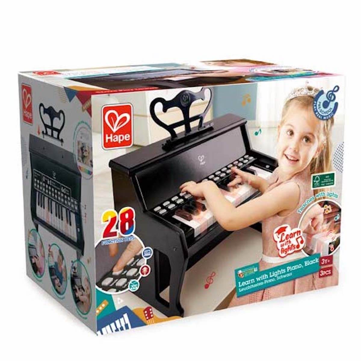 Learn with Lights Piano Hape black
