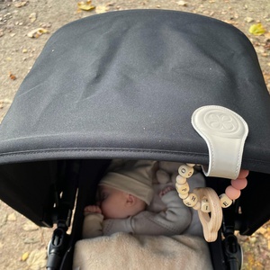 Lederclips Beige Cloby Beige/Grau