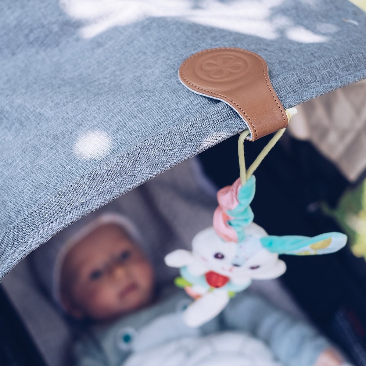 Lederclips braun Cloby Braun/Grau