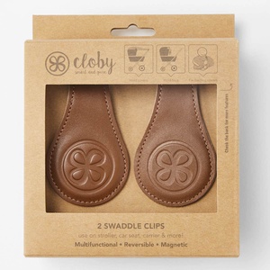 Lederclips braun Cloby Braun/Grau