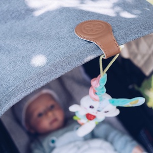 Lederclips braun Cloby Braun/Grau