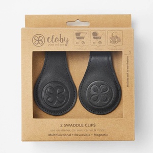 Lederclips Schwarz Cloby Schwarz/Grau