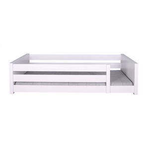 Liege bodentief-Fallschutz hoch 90x200cm KASVA Buche massiv weiß-lackiert