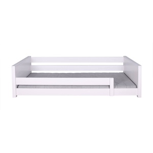Liege bodentief-Fallschutz niedrig 90x200cm KASVA massiv weiß-lackiert