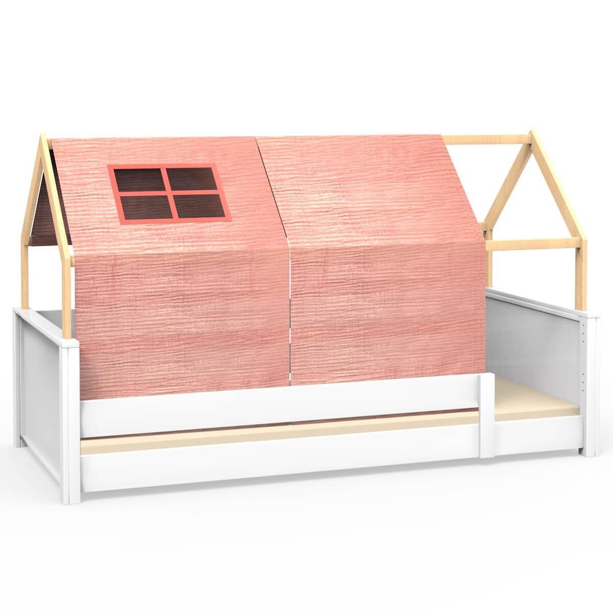 Liege-Dach bodentief-Fallschutz niedrig KASVA mit Textilien Bobble pink
