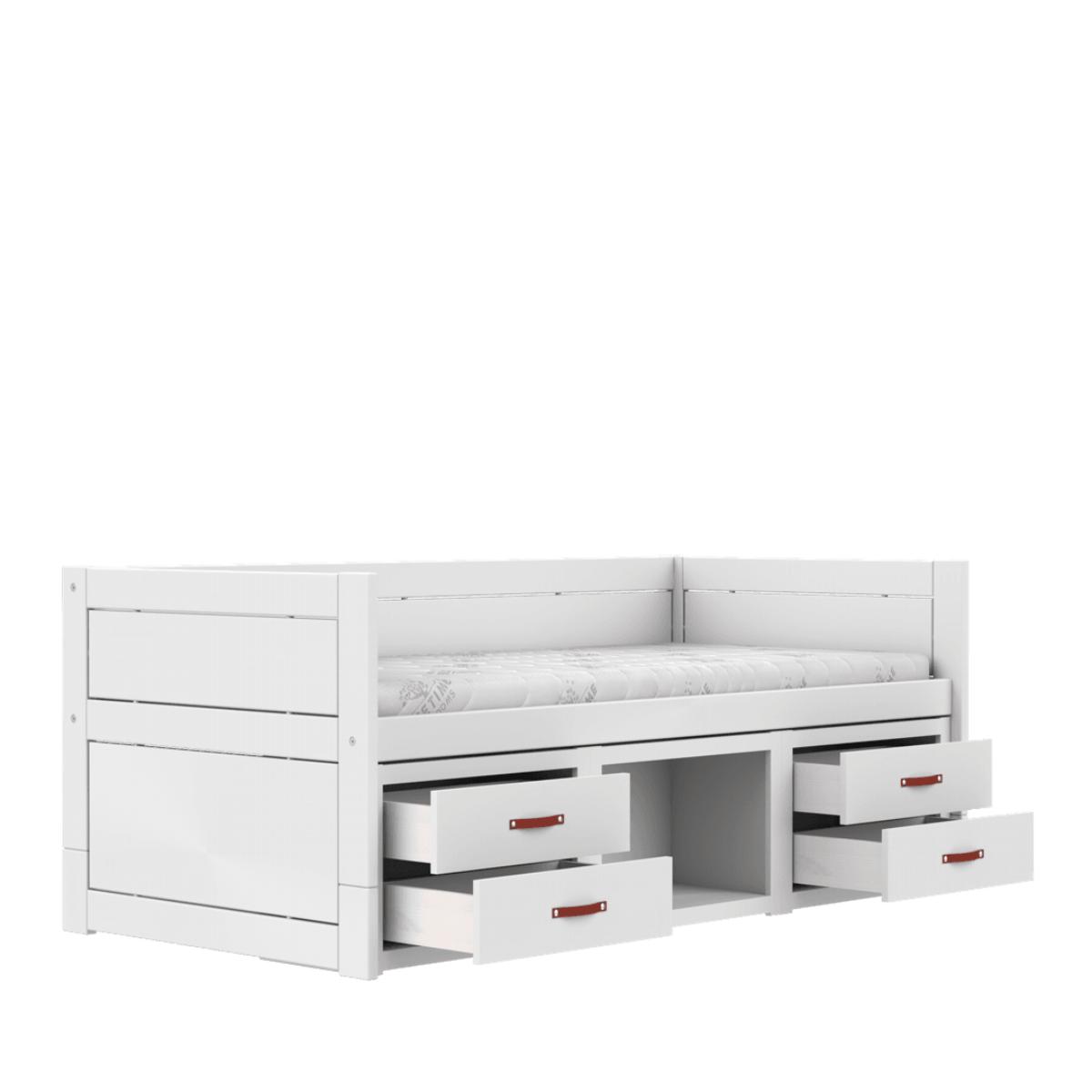 Lit cabine avec tiroirs et rangements LUX LIFETIME white