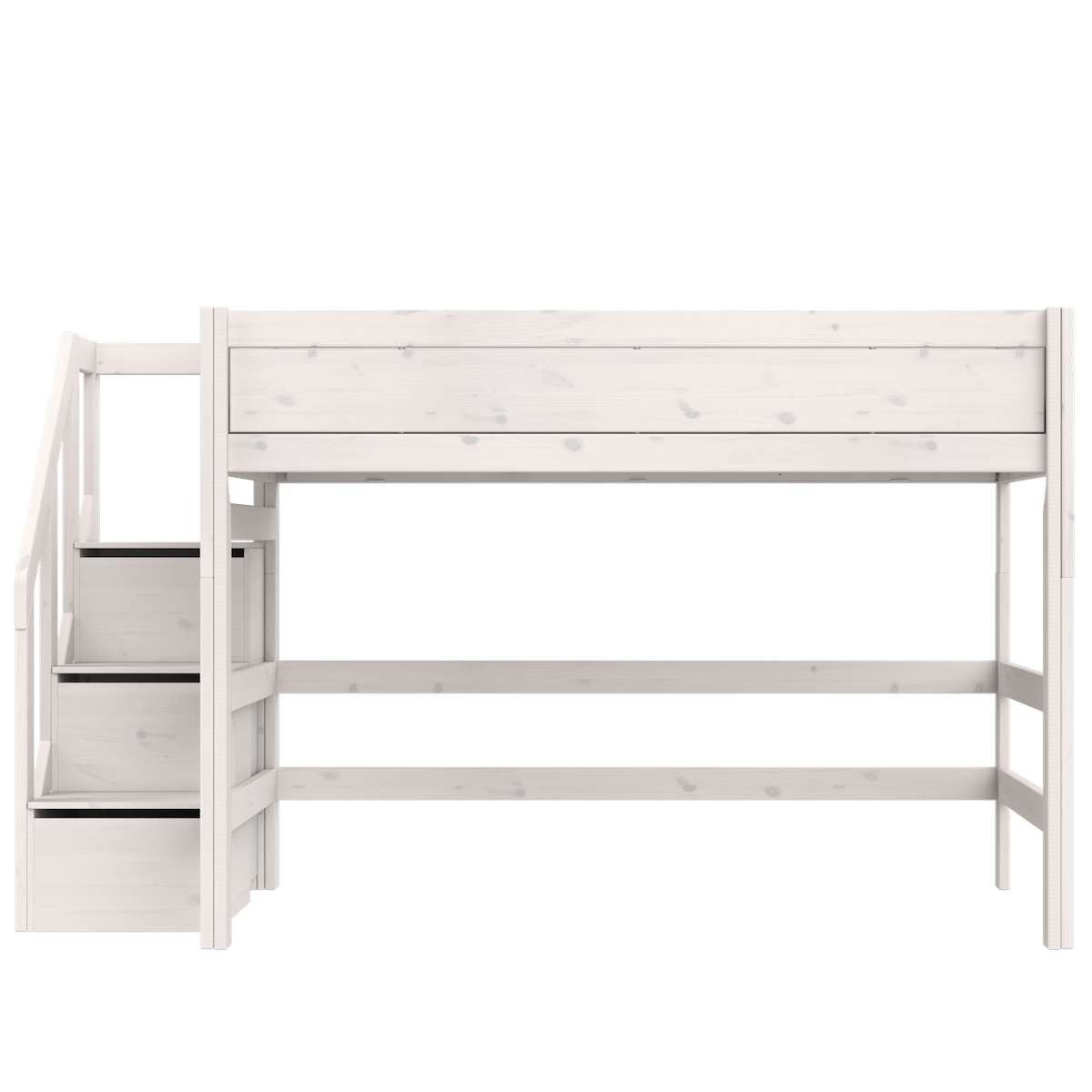 Lit haut 120x200x152cm escalier PREMIUM Lifetime whitewash