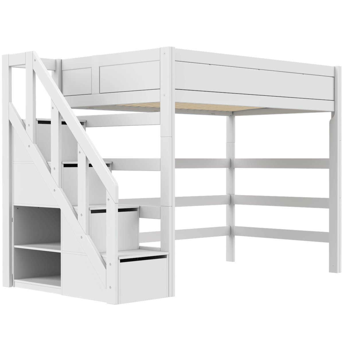 Lit mezzanine 120x200x177cm escalier DELUXE Lifetime white