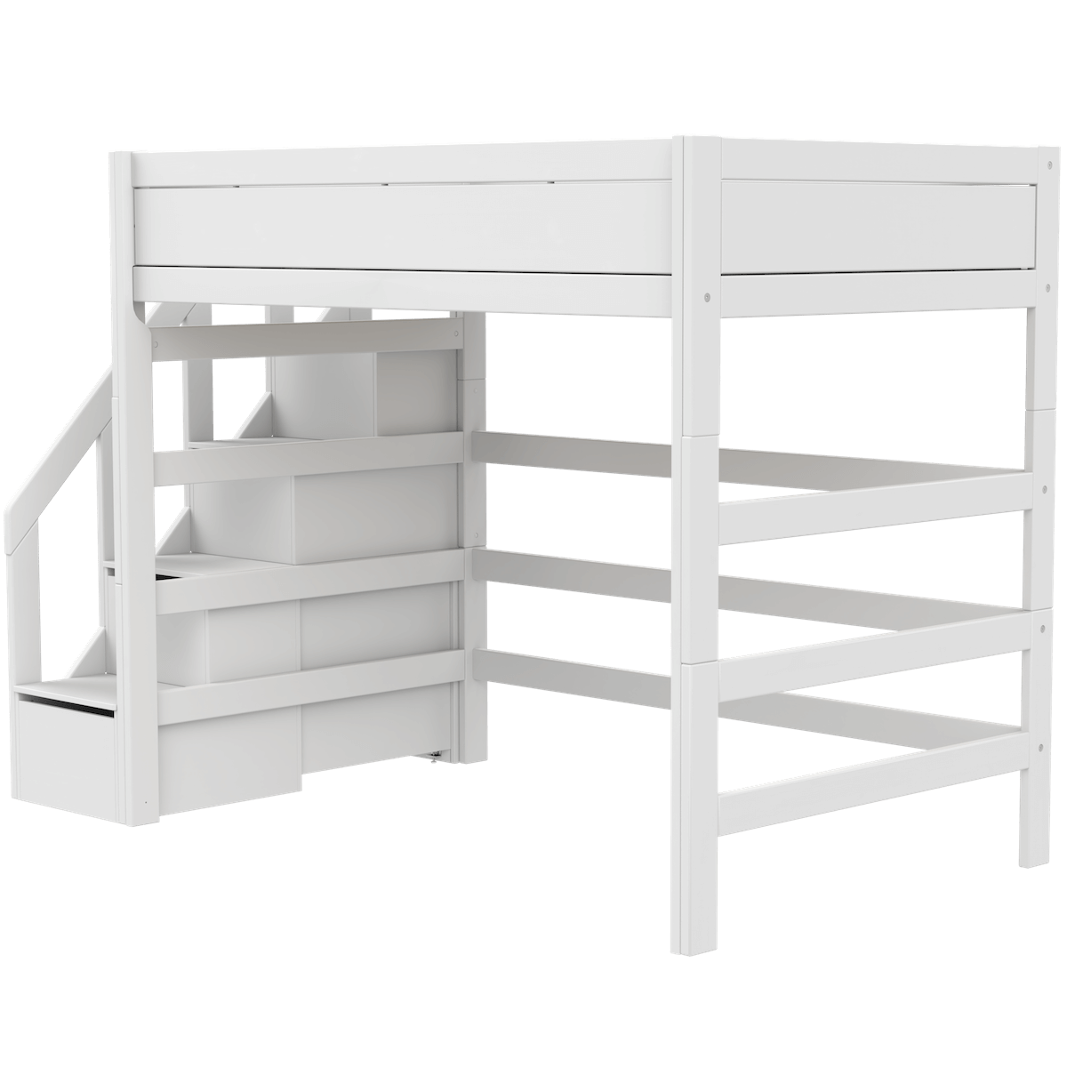 Lit mezzanine 120x200x177cm escalier DELUXE Lifetime white