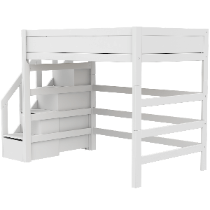 Lit mezzanine 120x200x177cm escalier DELUXE Lifetime white