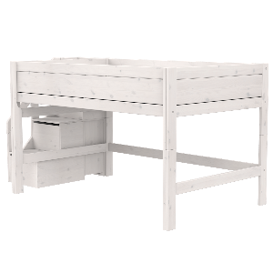 Lit mi-hauteur 120x200x128cm escalier DELUXE Lifetime whitewash