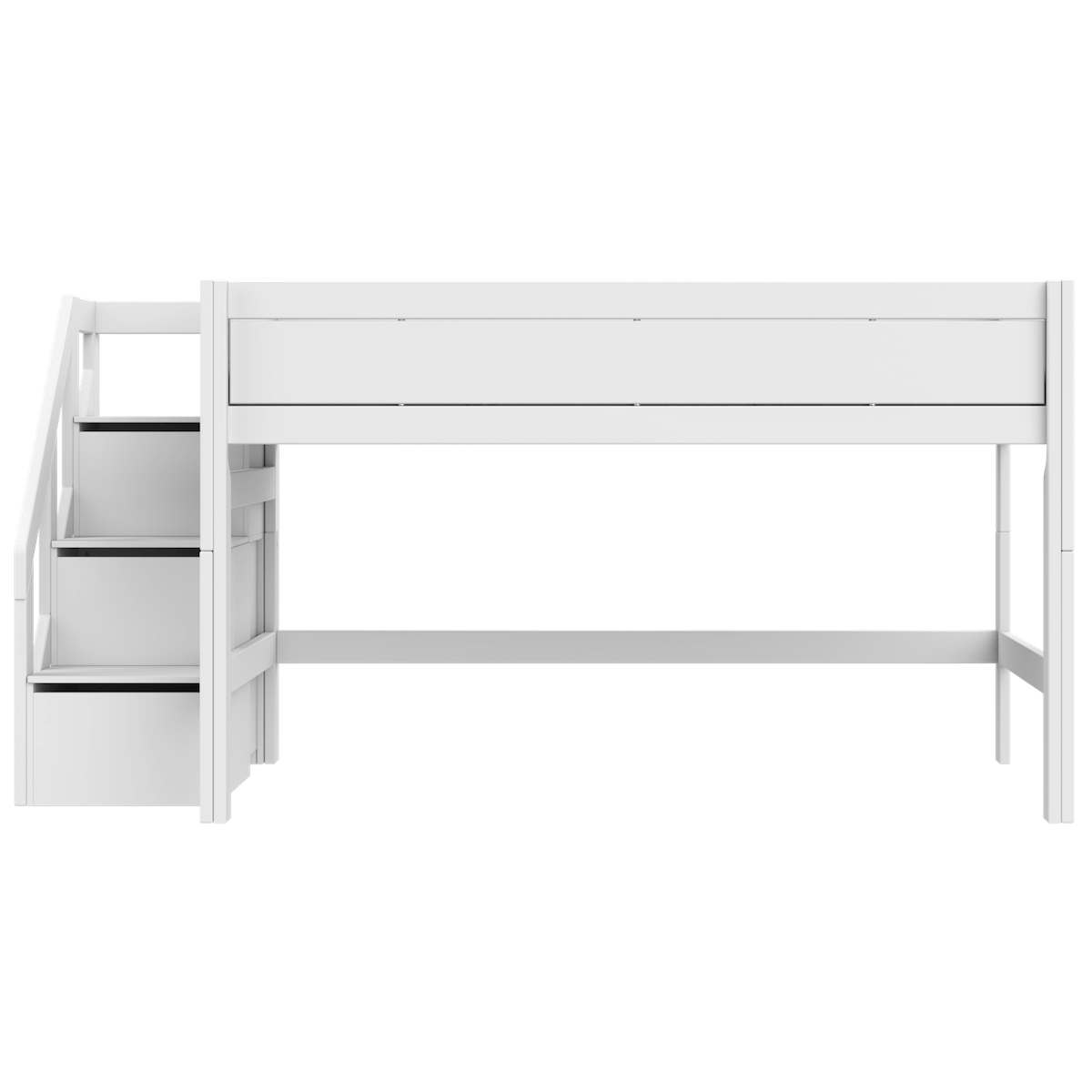 Lit mi-hauteur 120x200x128cm escalier PREMIUM Lifetime white