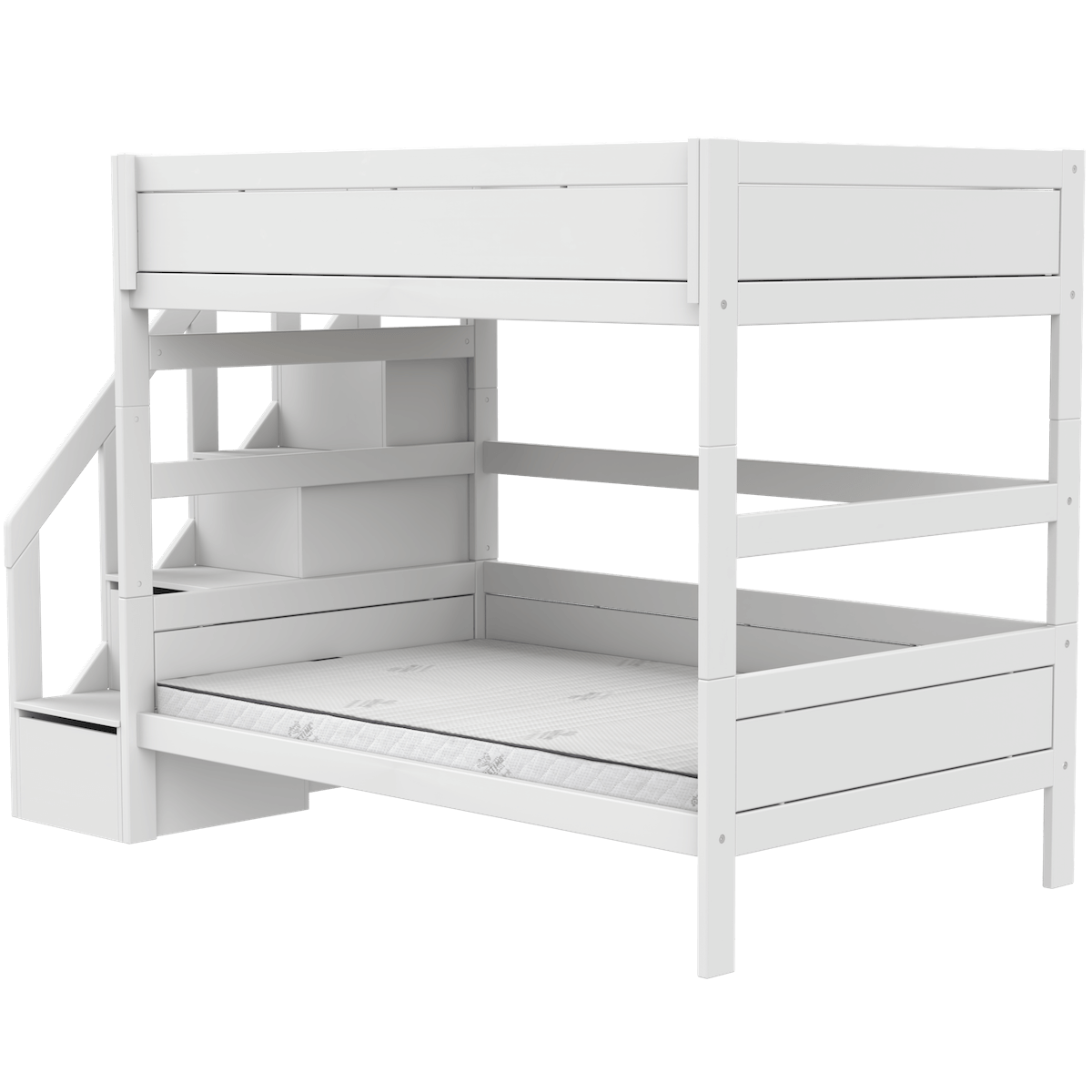 Lits superposés 120x200cm escalier DELUXE Lifetime white