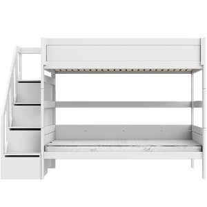 Lits superposés 120x200cm escalier DELUXE Lifetime white
