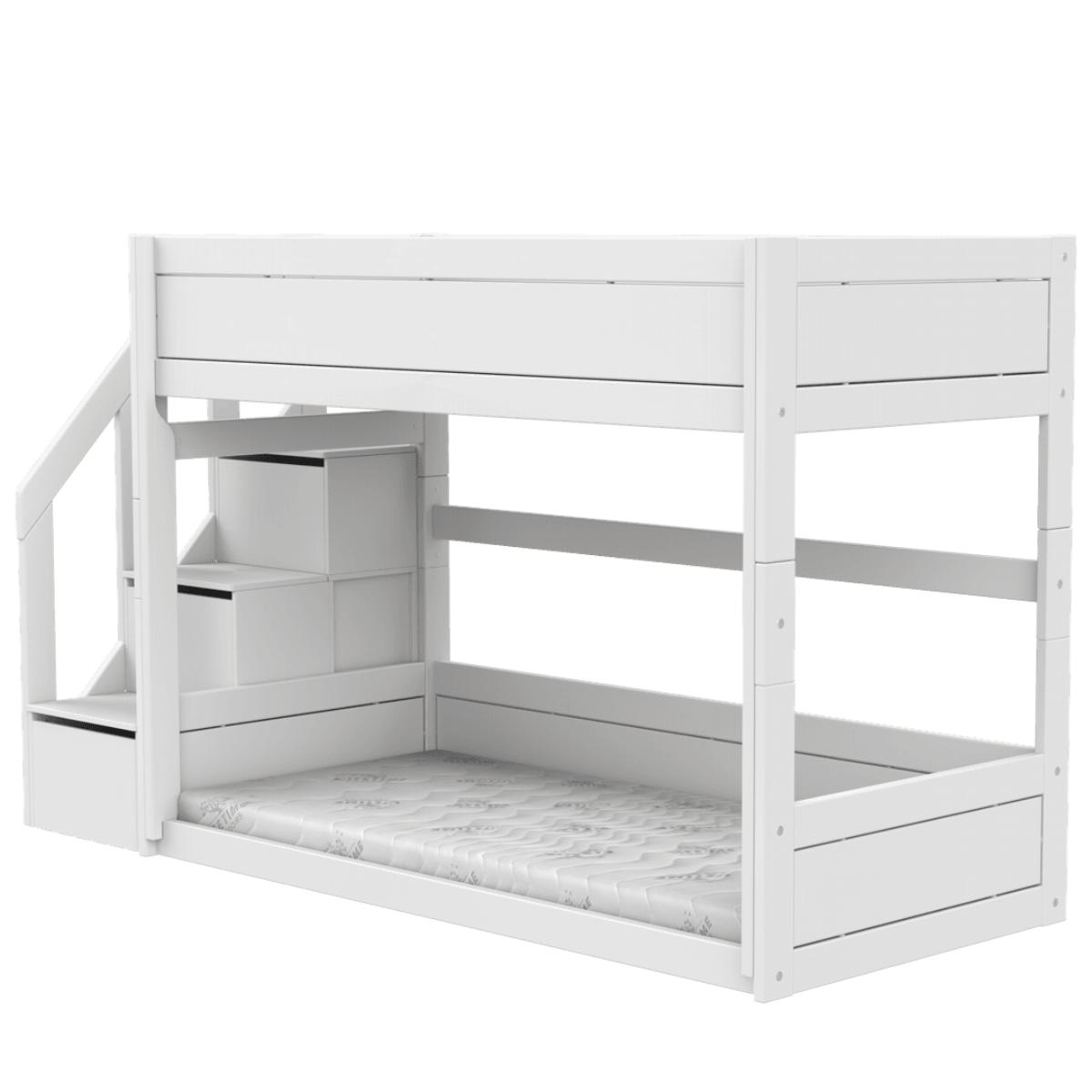 Lits superposés bas escabeu LUX Lifetime white