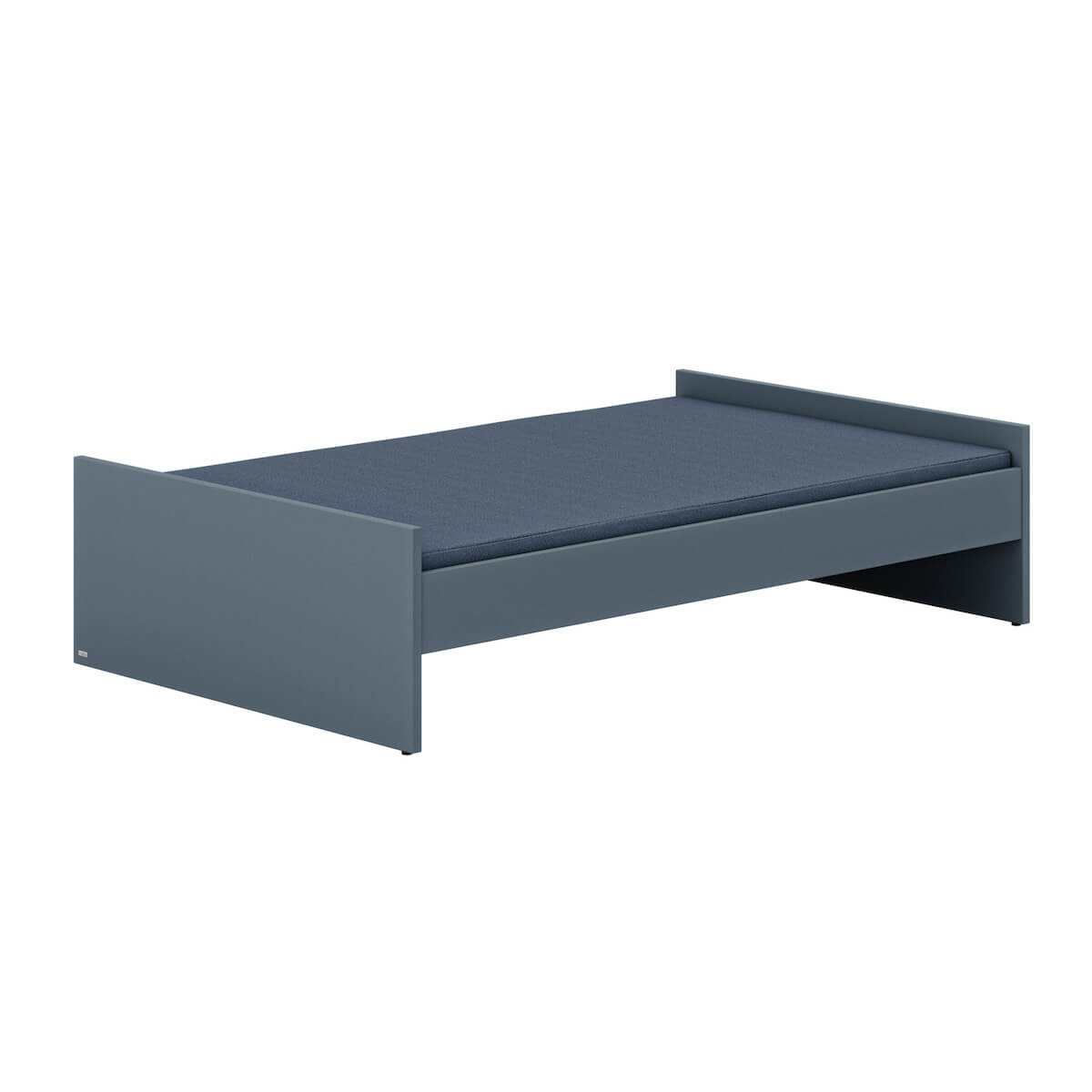 LITTLE FLO Umbaubett 120x200 in mattblau, mit Design-Seitengitter vorne und hinten ohne Lattenrost und Matratze LITTLE FLO Paidi mattblau