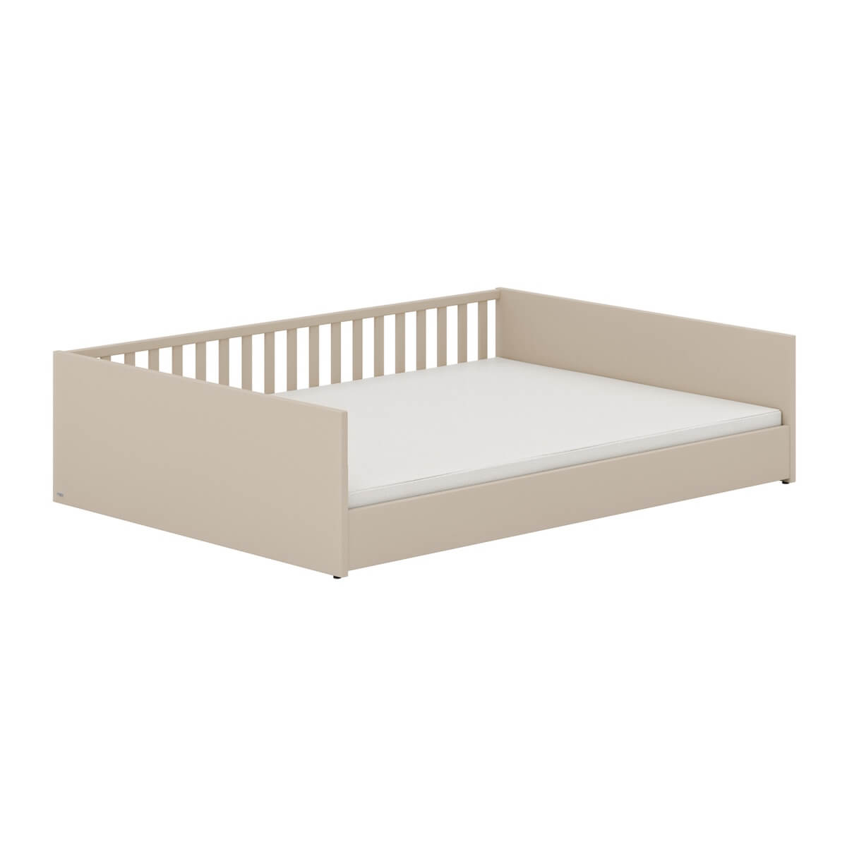 LITTLE FLO Umbaubett 140x200 in Kaschmirbeige, mit Designgitter Vorder- und Rückseite ohne Lattenrost und Matratze LITTLE FLO Paidi Beige cashmere