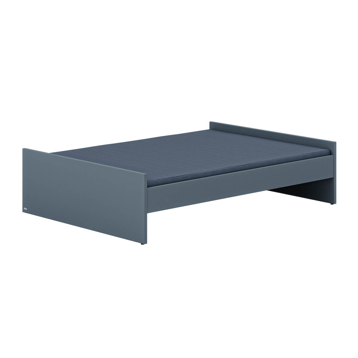 LITTLE FLO Umbaubett 140x200 in mattblau, mit Design-Gitterseiten vorne und hinten, ohne Lattenrost und Matratze LITTLE FLO Paidi mattblau