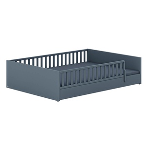 LITTLE FLO Umbaubett 140x200 in mattblau, mit Design-Gitterseiten vorne und hinten, ohne Lattenrost und Matratze LITTLE FLO Paidi mattblau