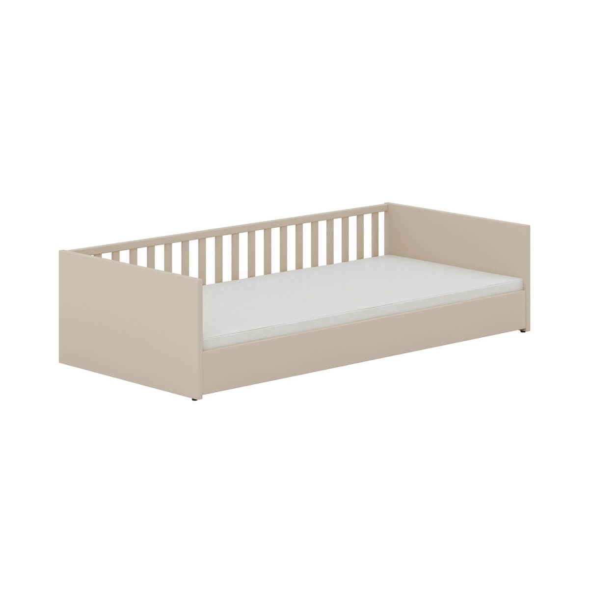LITTLE FLO Umbaubett 90x200 in Kaschmirbeige, mit Design-Gitterseiten vorne und hinten ohne Lattenrost und Matratze LITTLE FLO Paidi Beige cashmere