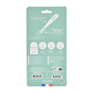 Lot de 4 cuillères silicone 1er âge Beaba Barbe à papa-Guimauve-Vert de gris-Lila