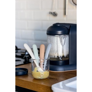 Lot de 4 cuillères silicone 1er âge Beaba Natural set (galet-vert de gris - argile - pralin)