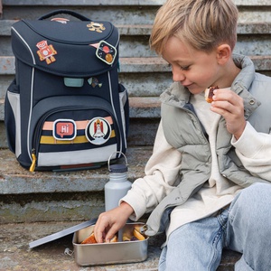 Lunchbox Stainless steel solid Laessig dark blue light blue