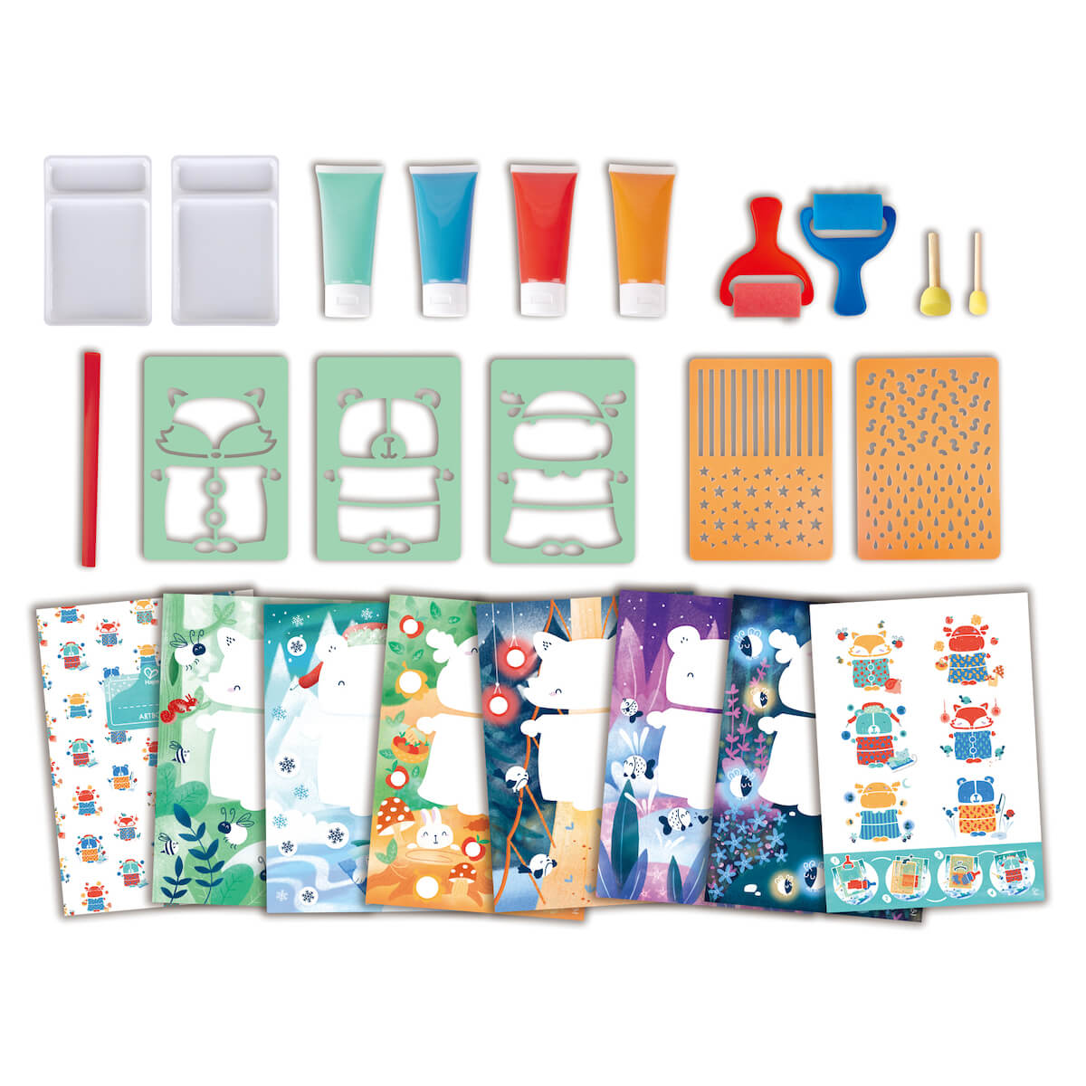 Malspaß mit Farbrollern und Schablonen Hape