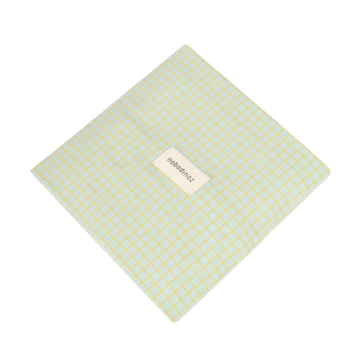 Matrizenhaus STORIES Limitierte Auflage - Bio-Baumwolljersey 50x70cm Nobodinoz grünes Zitronengitter