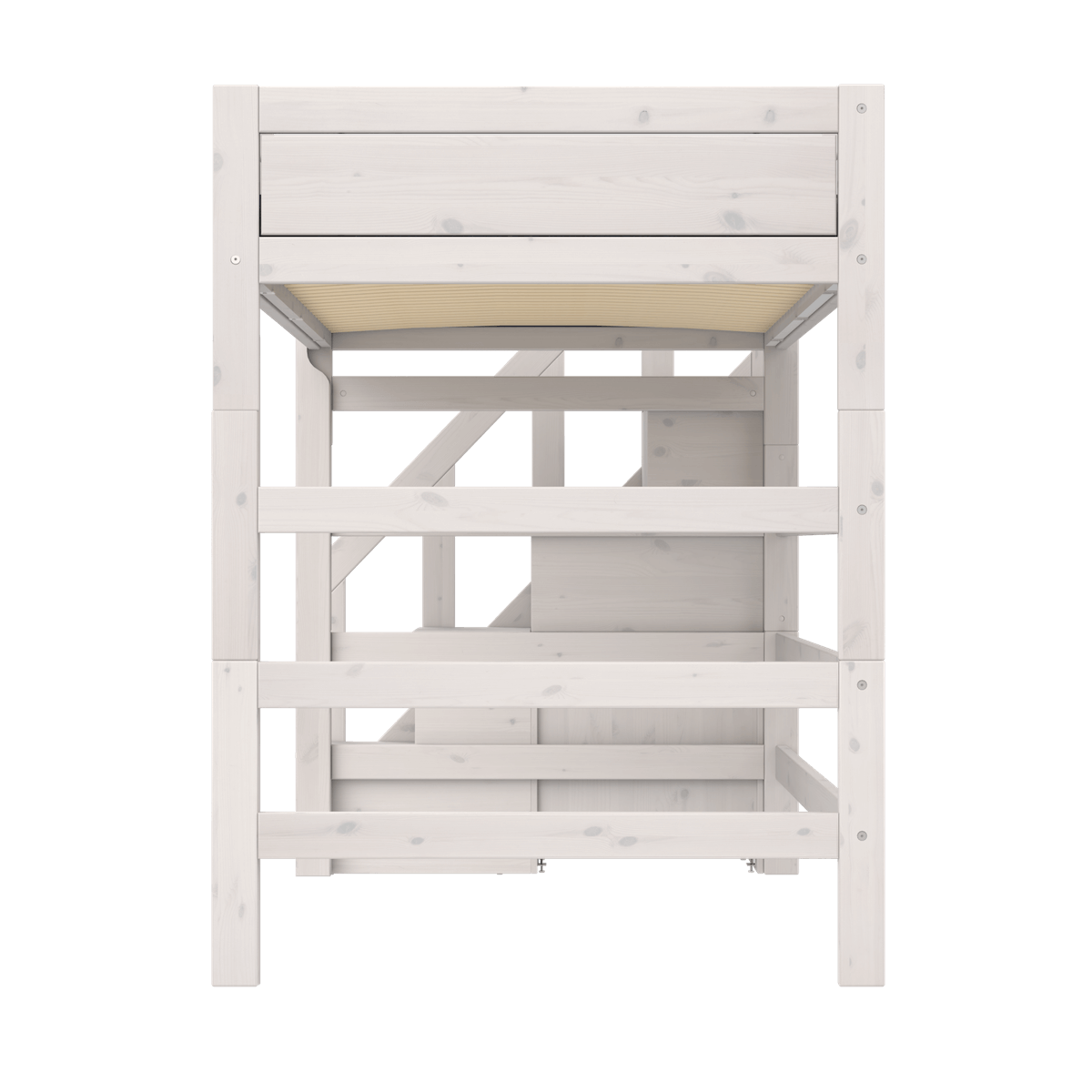Mezzaninbett 120x200x177cm Treppe DELUXE Lifetime whitewash