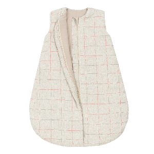 Mid-season Babyschlafsack, 6-18 Monate. Nobodinoz Natur mit rot