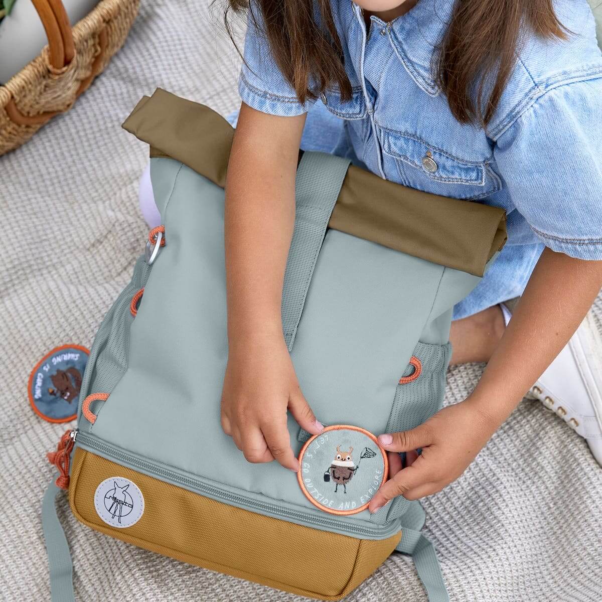 Mini Rolltop Backpack Nature Laessig light blue