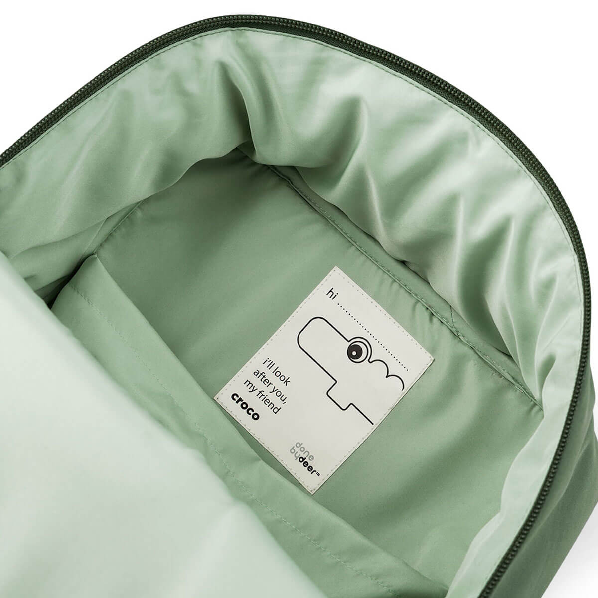 Mochila infantil acolchada Croco Verde Done by Deer