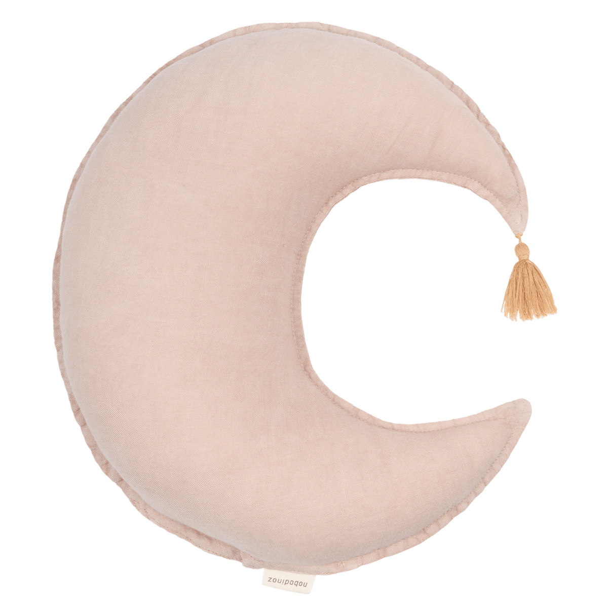 Mondkissen aus französischem Leinen. Nobodinoz Mauve Pink