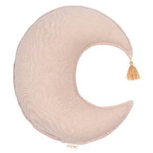 Mondkissen aus französischem Leinen. Nobodinoz Mauve Pink