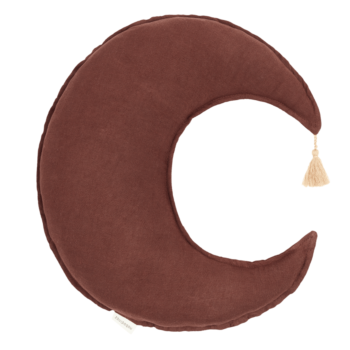 Mondkissen aus französischem Leinen. Nobodinoz Pflaume