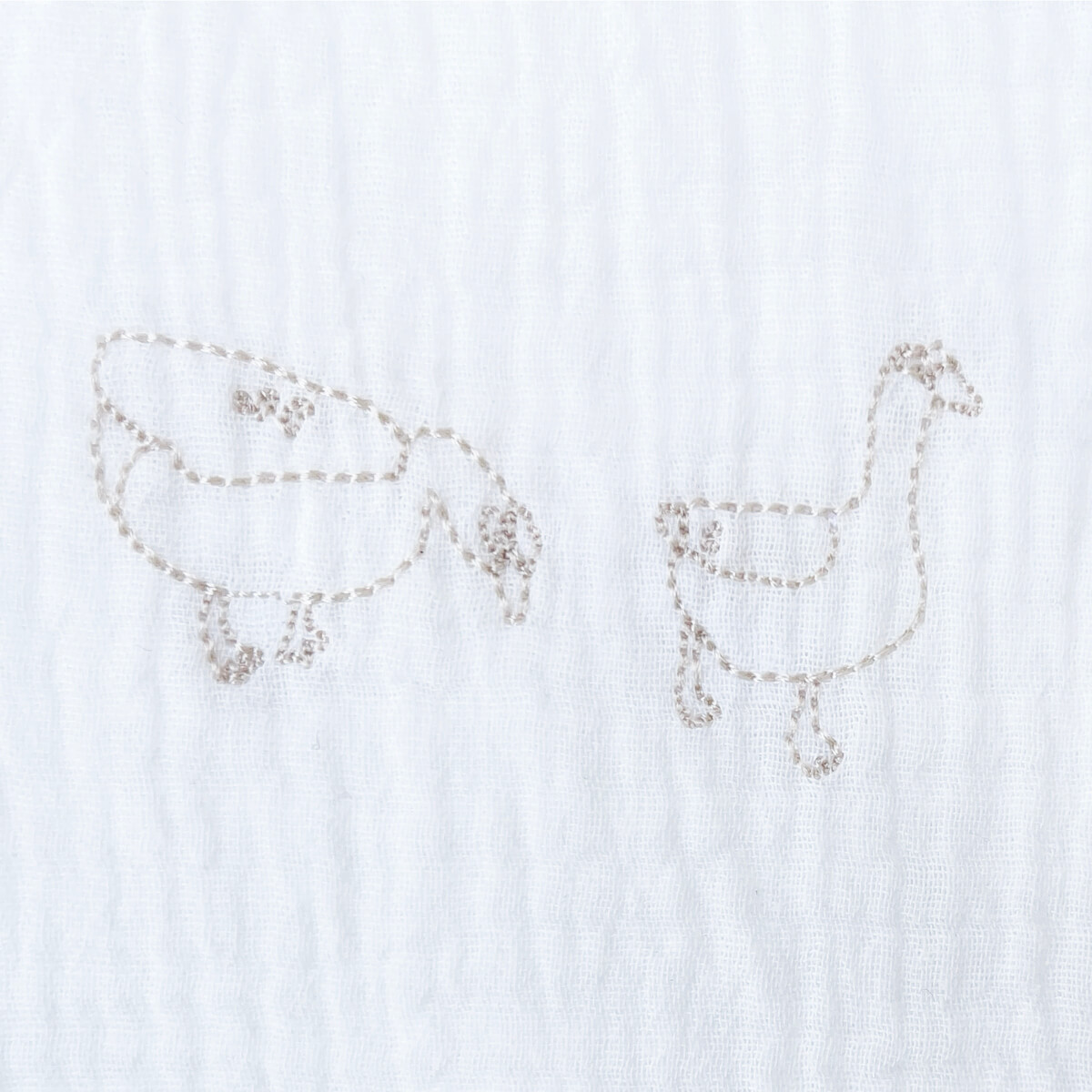 Mulltuch DUCKS bestickt beige 70x70cm