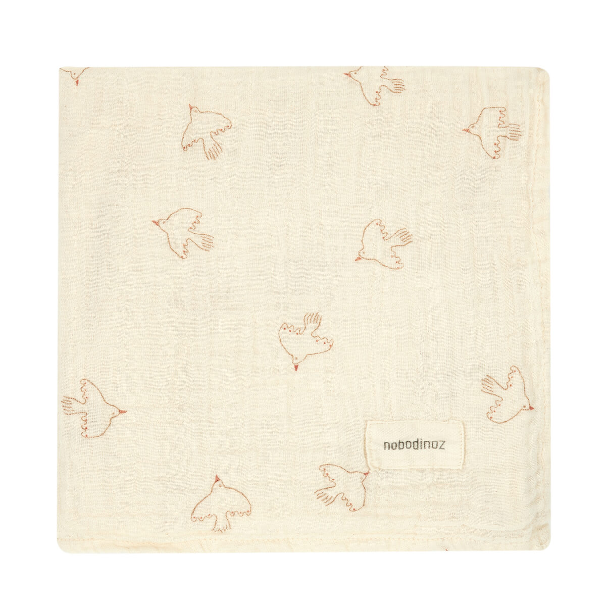 Mullwindel 70x70cm WABI SABI Nobodinoz braun hoshi Vögel