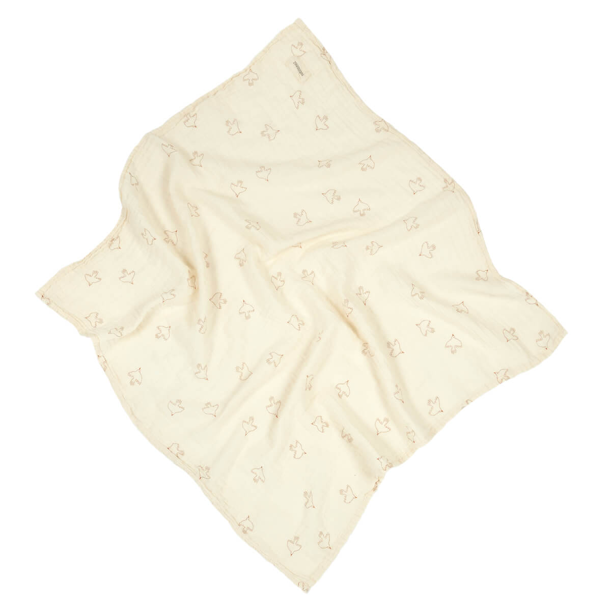 Mullwindel 70x70cm WABI SABI Nobodinoz braun hoshi Vögel