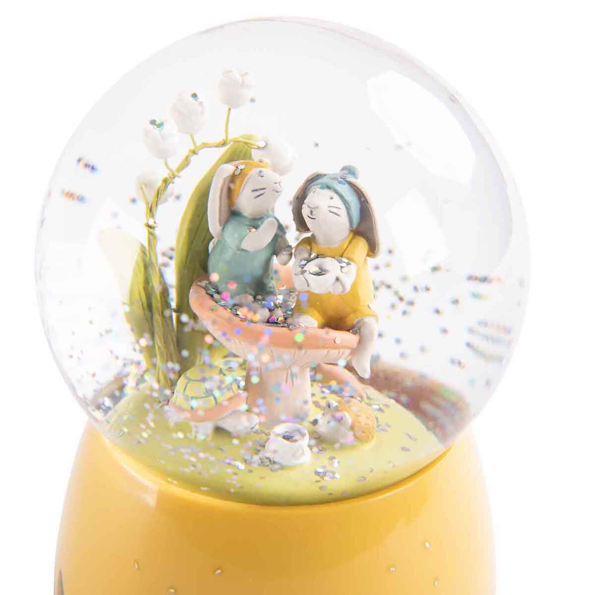 Musikalische Schneekugel TROIS PETITS LAPINS Moulin Roty