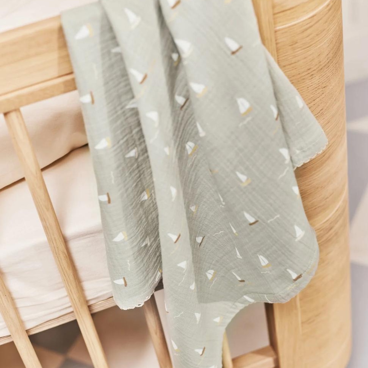 Musselintuch 3er-Pack Sailboats 65x65cm Dear April