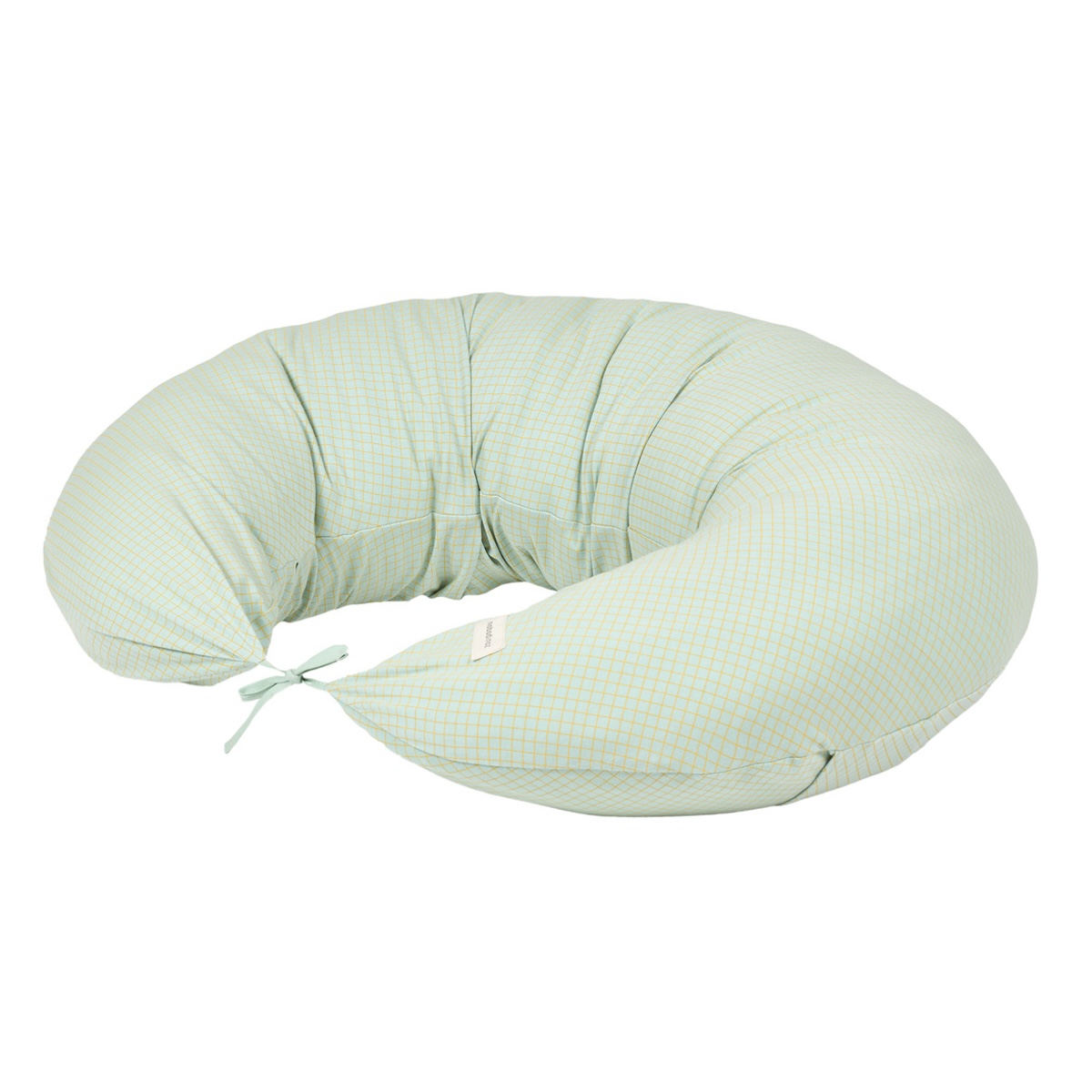 Mutterschaftskissen STORIES Limited Edition 38x170x25cm Nobodinoz grünes Zitronengitter