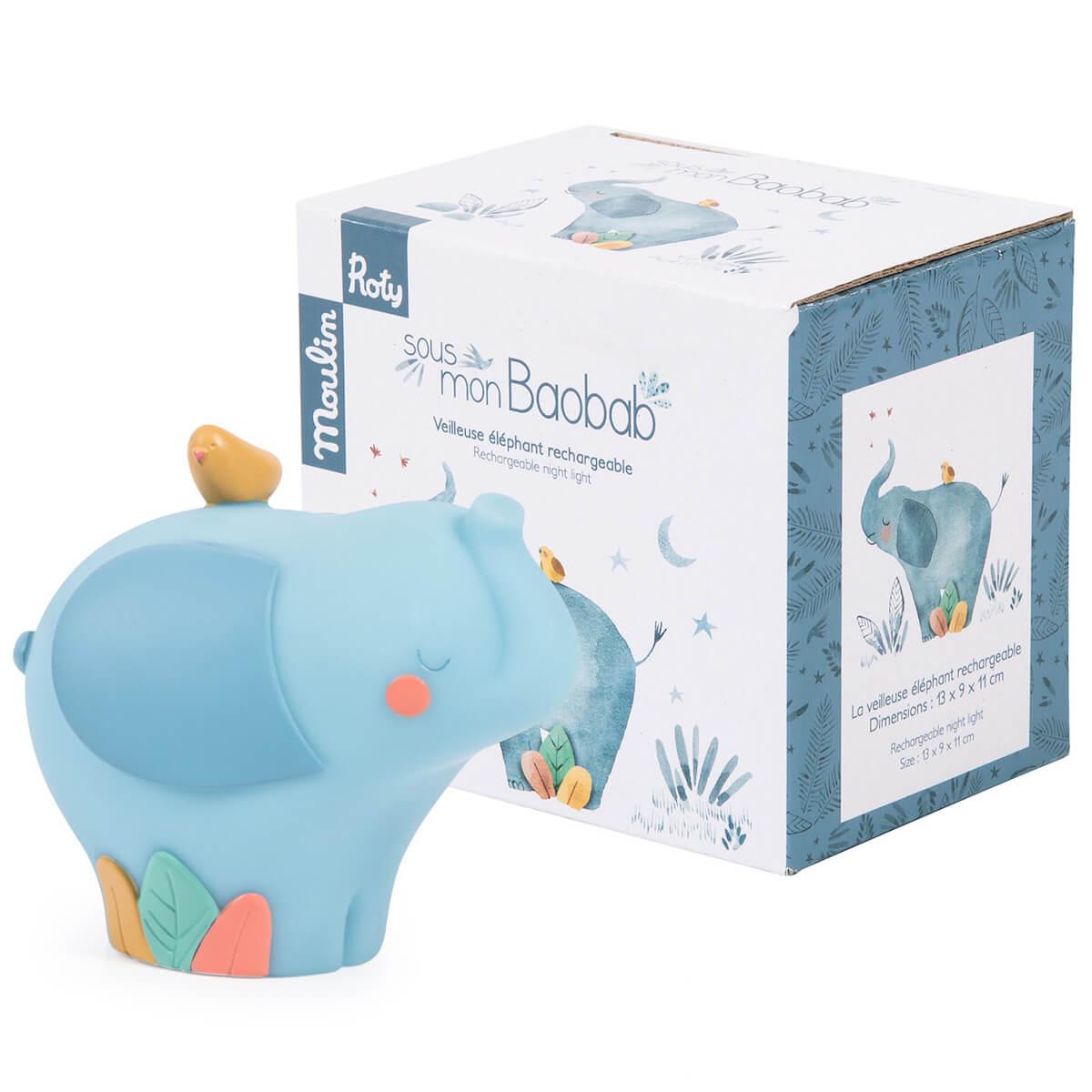 Nachtlicht Elefant SOUS MON BAOBAB Moulin Roty
