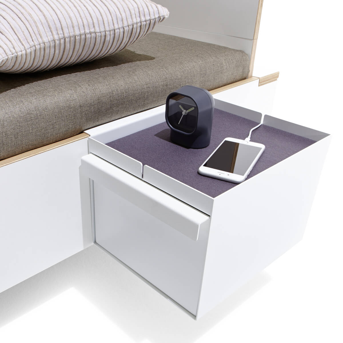 Nachttischablage Add-On No.3 FLAI Müller Small Living Metall Schale-Wollfilzeinlage