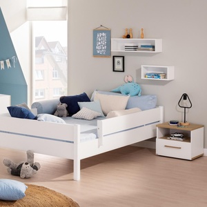 Nachttischkommode, 1 offenes Fach, 1 Schublade OSCAR Paidi Eiche Nebraska / weiß