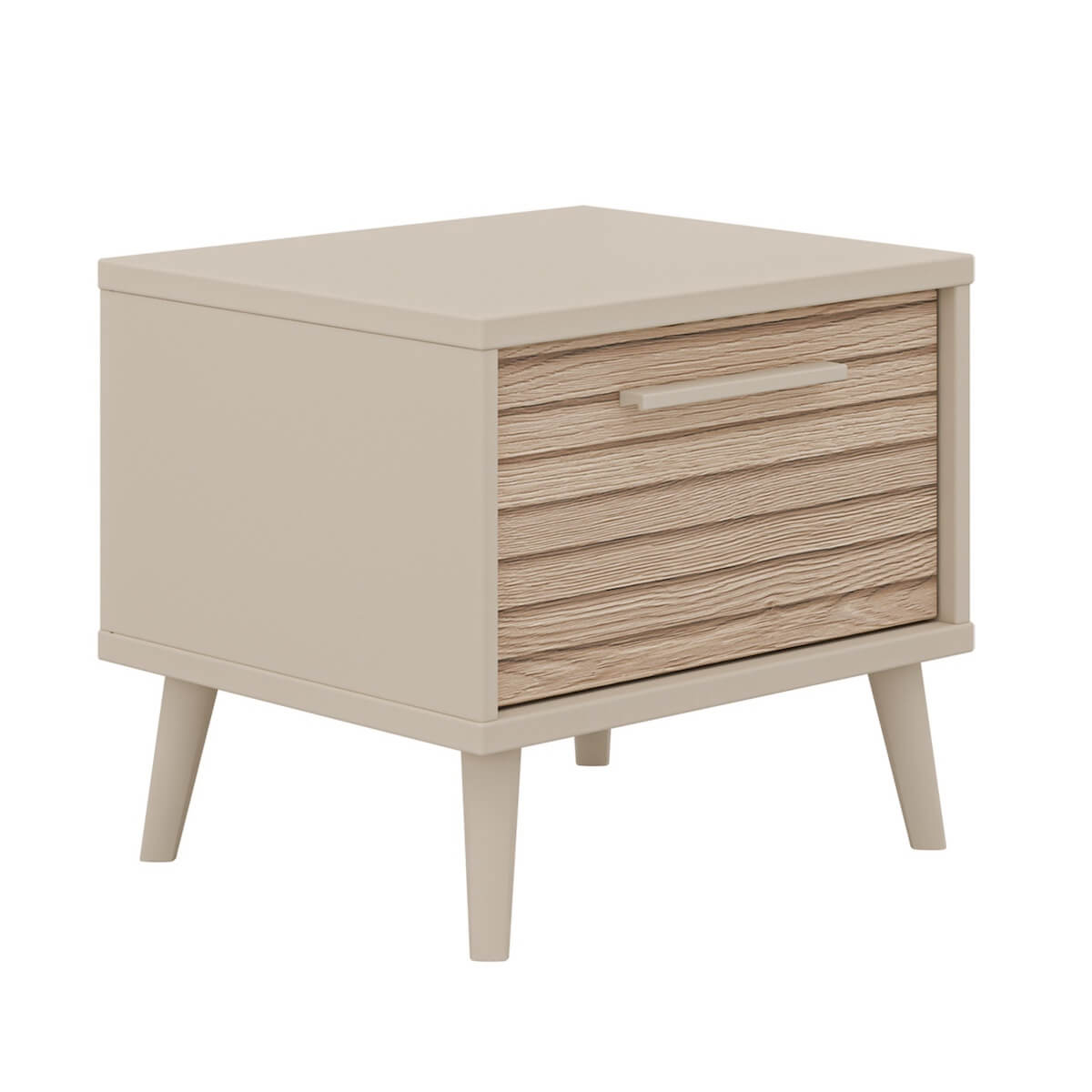 Nachttischkommode, 1 Schublade Groovy Oak EEFJE Paidi Beige cashmere / eiche
