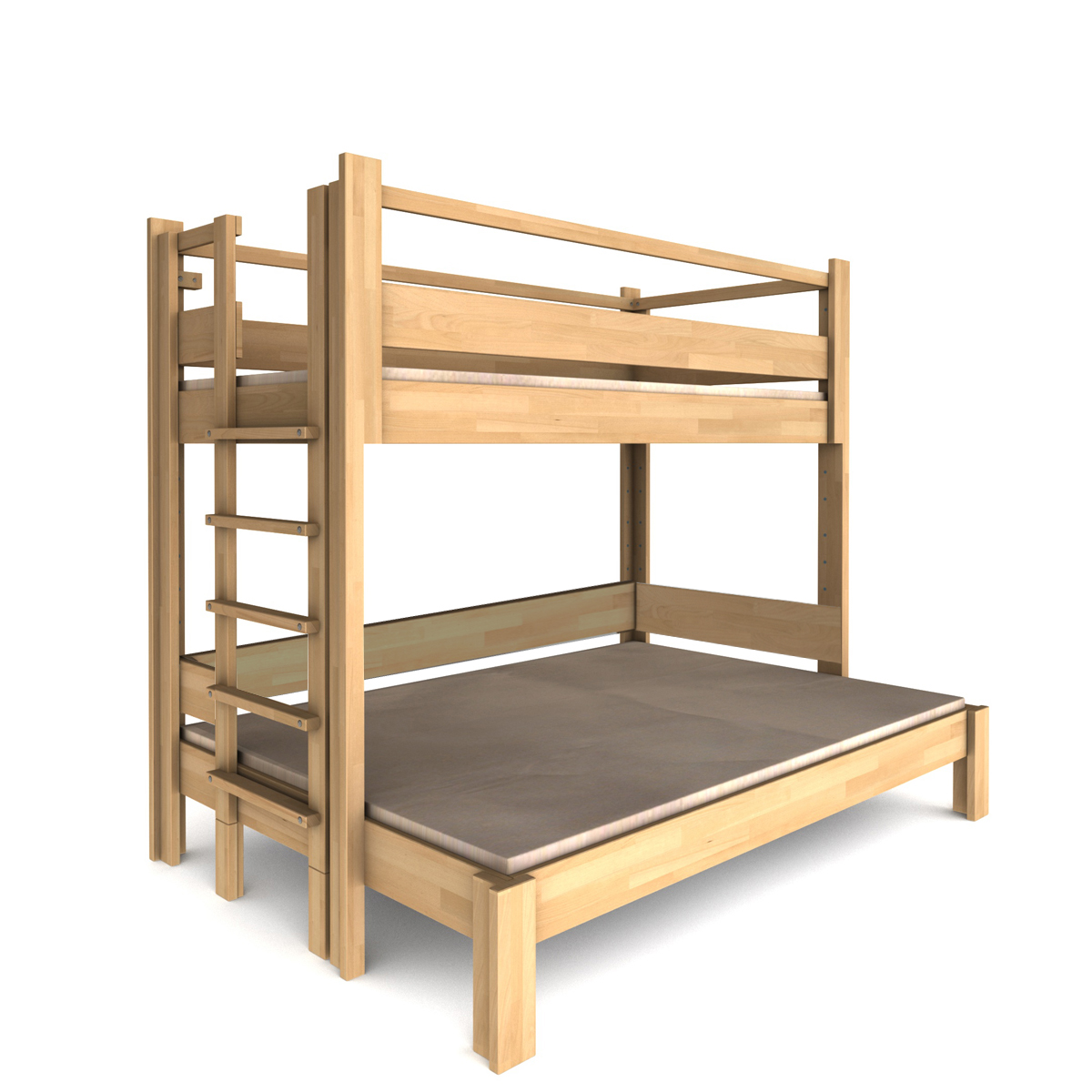 NEW Etagenbett Twin-over-full untere barriere 90-140x200cm DESTYLE de Breuyn natürlich