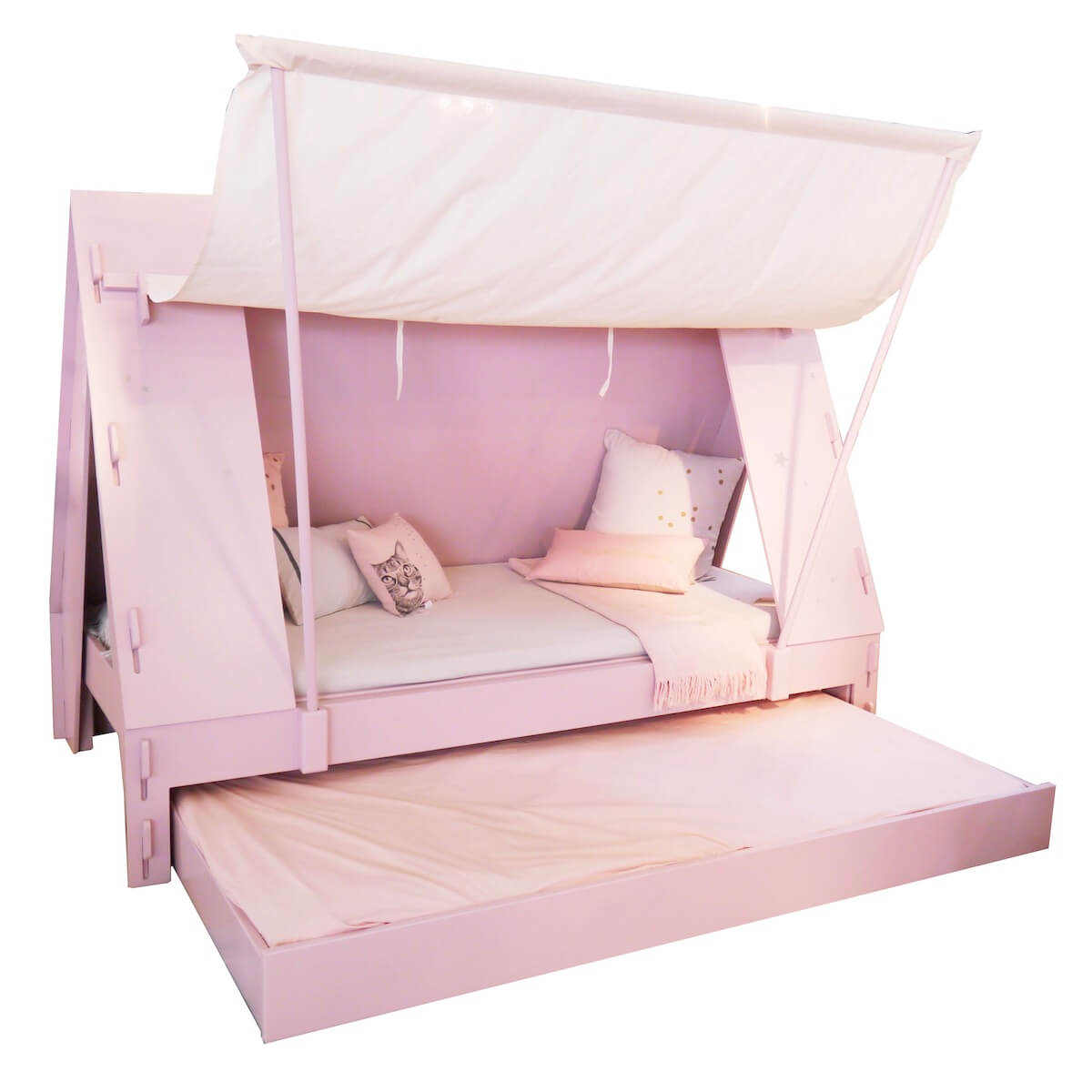 Niedrigbett mit Schublade 90x200cm TENTE Mathy by Bols puderrosa