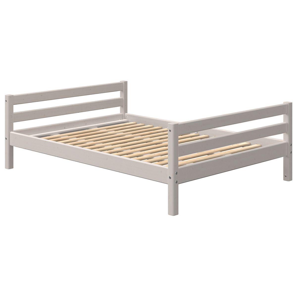 Niedriges Bett 140x200cm CLASSIC Flexa grey washed 